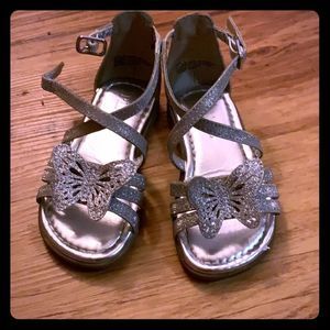 The Children's Place - Silver Glitter 3D Butterfly Sandals
